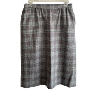 VTG Pendleton Plaid Wool Midi Skirt Womens 12P Lined Pleaded Pockets Made in USA